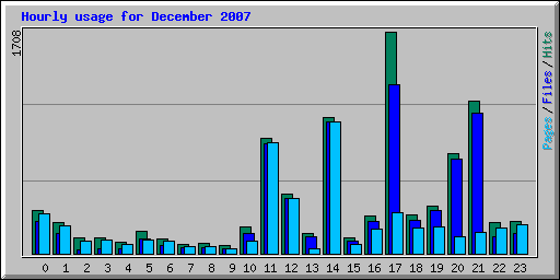 Hourly usage for December 2007